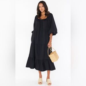 Show Me Your Mumu Black Maxi Dress | Black Poplin XL